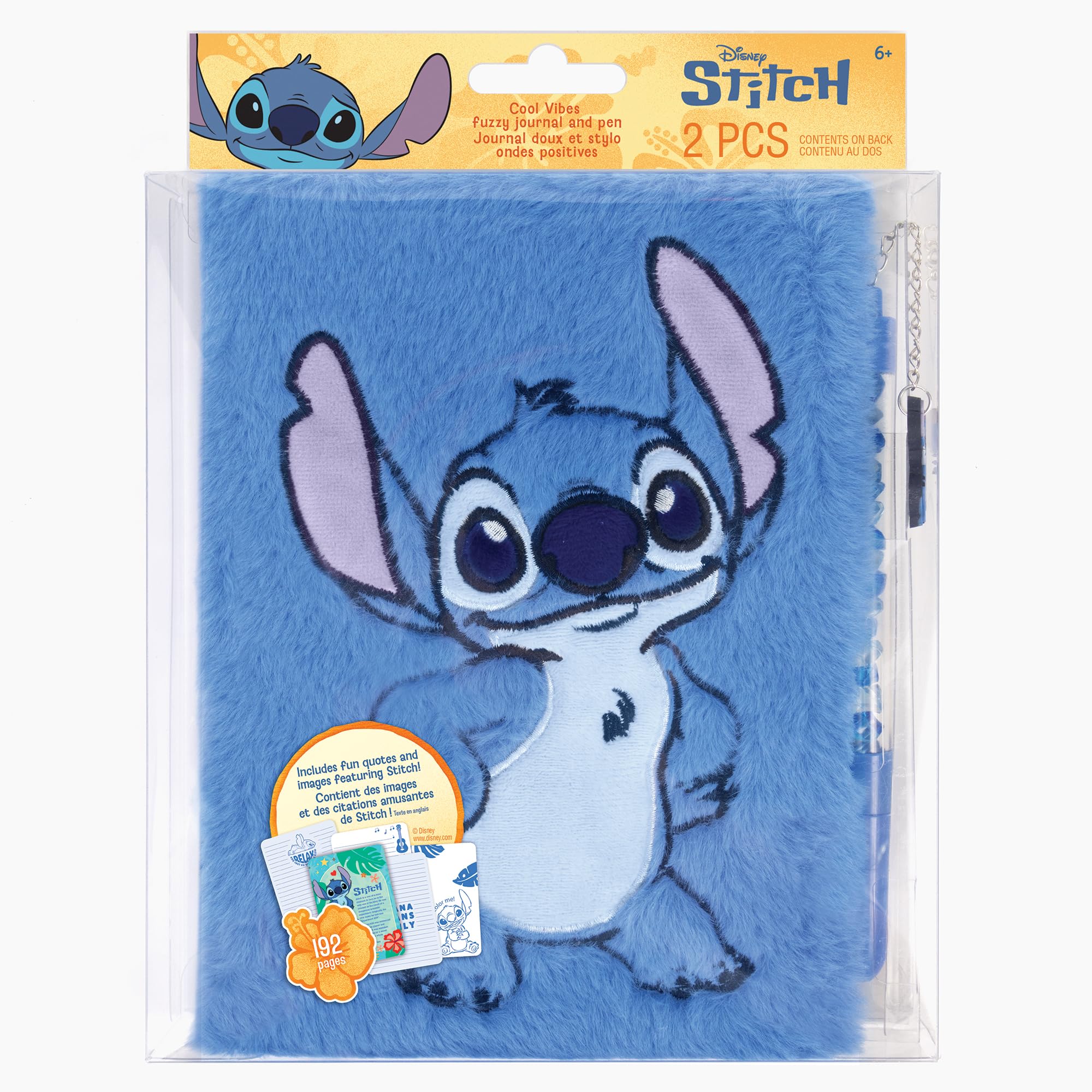 Amazon.com: Make It Real: Disney: Stitch Cool Vibes Fuzzy Journal
